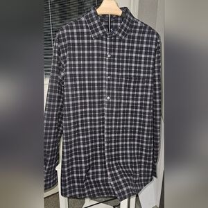 Chaps Black and White Checkered Button Down Shirt